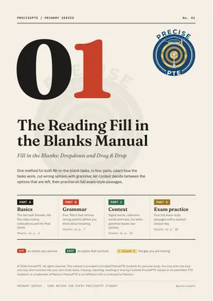 Cover of The Reading Fill in the Blanks Manual